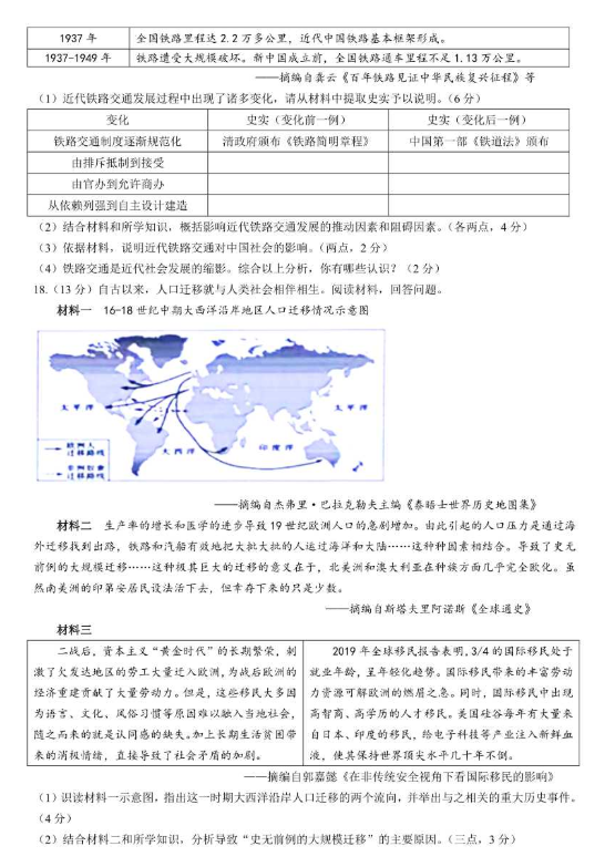 2025年淄博中考?xì)v史試卷真題及答案解析(考后更新)