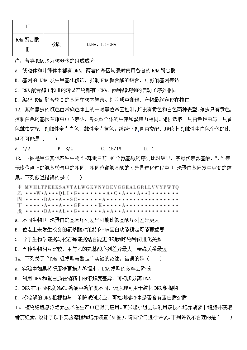 2025年安徽高考生物試卷真題及答案解析(完整版)