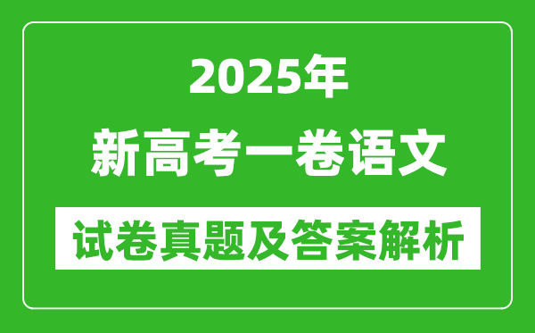 2025年新高考一卷語文試卷真題及答案解析(完整版)
