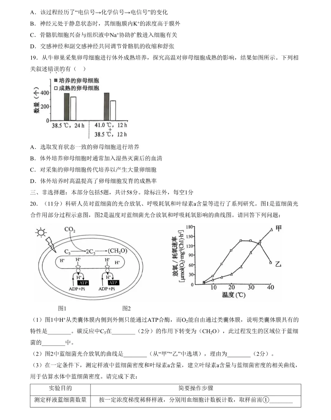 2025年江蘇高考生物試卷真題及答案解析(完整版)