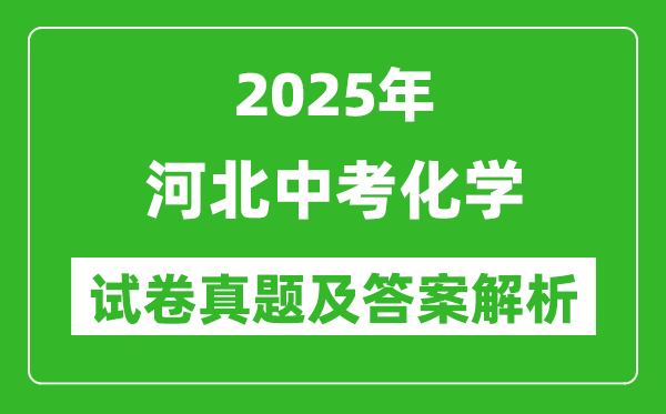 2025年河北中考化學(xué)試卷真題及答案解析