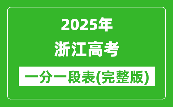 2025浙江高考一分一段表,高考位次排名查詢(完整版)