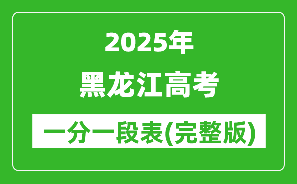 2025黑龍江高考一分一段表,高考位次排名查詢(完整版)