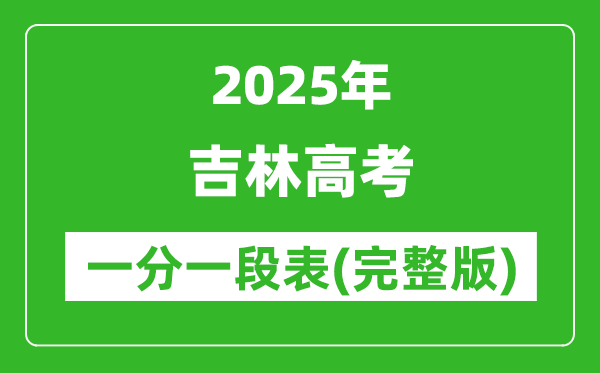2025吉林高考一分一段表,高考位次排名查詢（完整版）