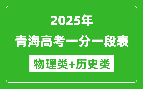 青海高考分?jǐn)?shù)線2025年一分一段表(歷史類+物理類)