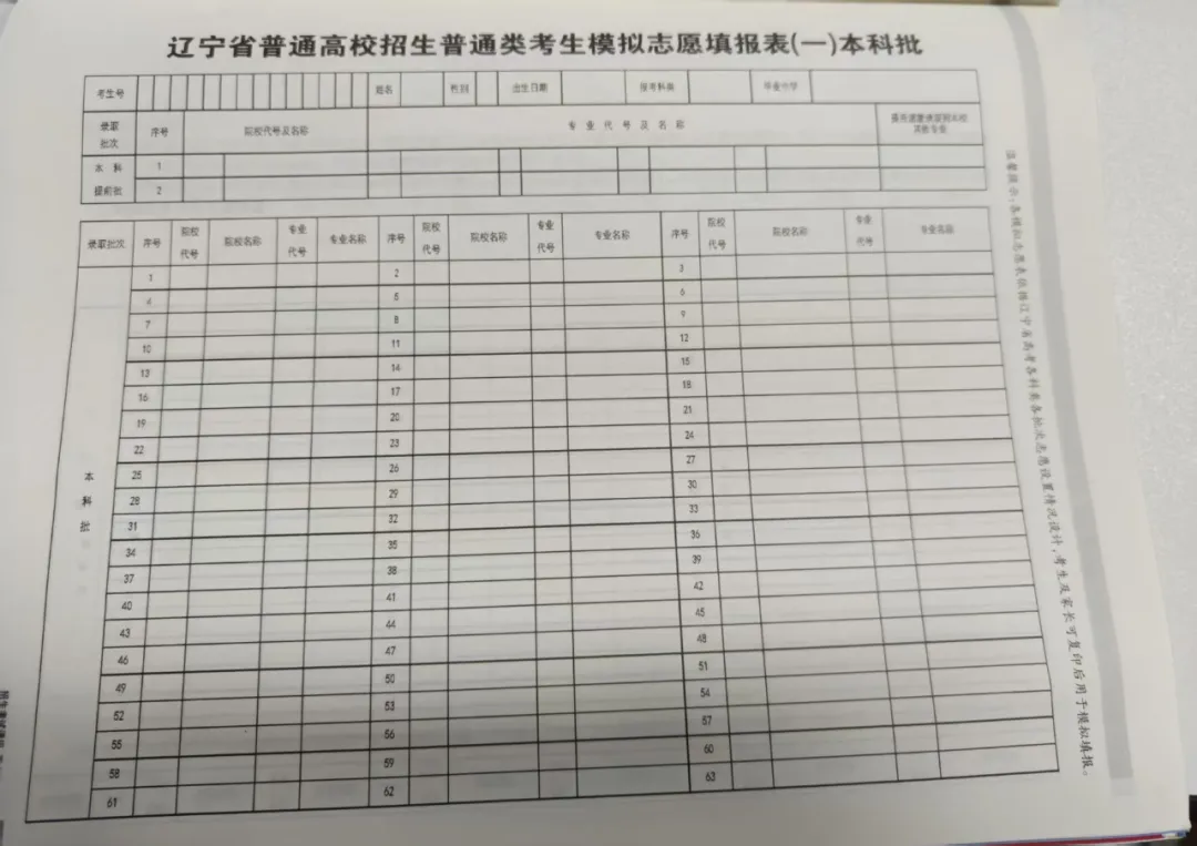 2025遼寧高考志愿填報表范本模板,附志愿樣表及填報技巧