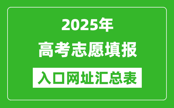 2025年全國各地高考志愿填報入口官網(wǎng)網(wǎng)址一覽表