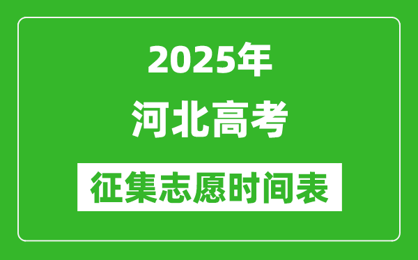 2025年河北高考征集志愿時間安排時間表