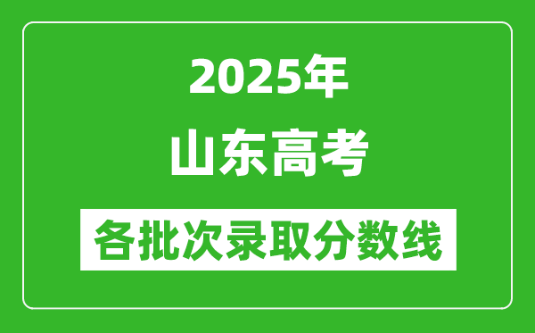 2025年山東高考各批次錄取分?jǐn)?shù)線一覽表